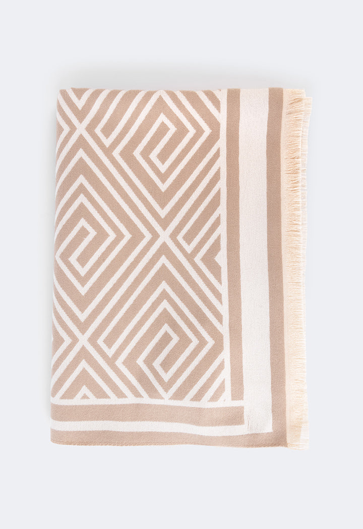 Choice Greek Key Pashmina Scarf Beige