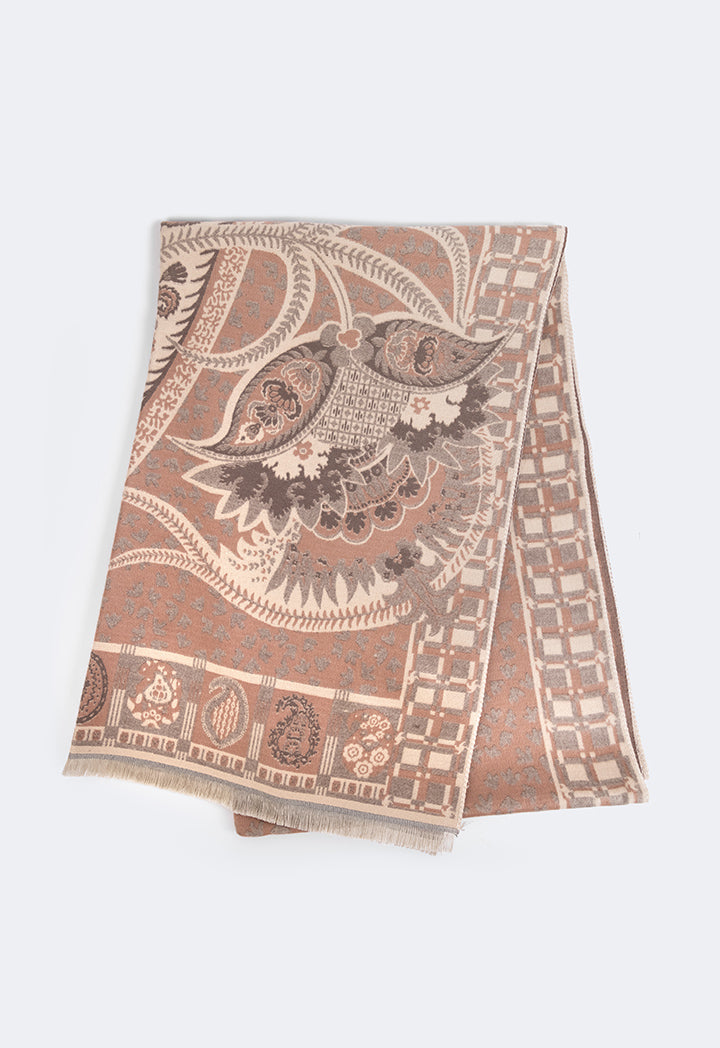 Choice Multi Pattern Pashmina Scarf Camel