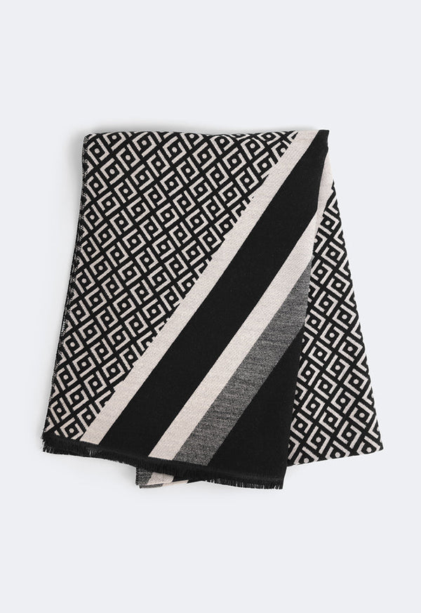 Choice Geometric Pashmina Scarf Black