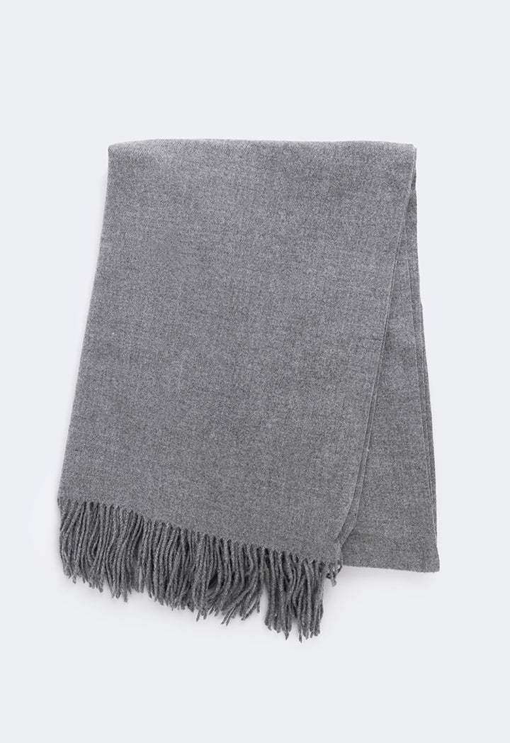 Choice Solid Tussles Winter Scarf Dark Grey