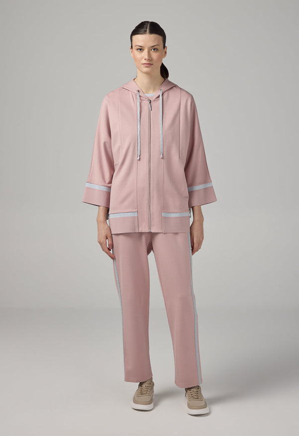 Choice Contrast Straight Cut Trousers Pink