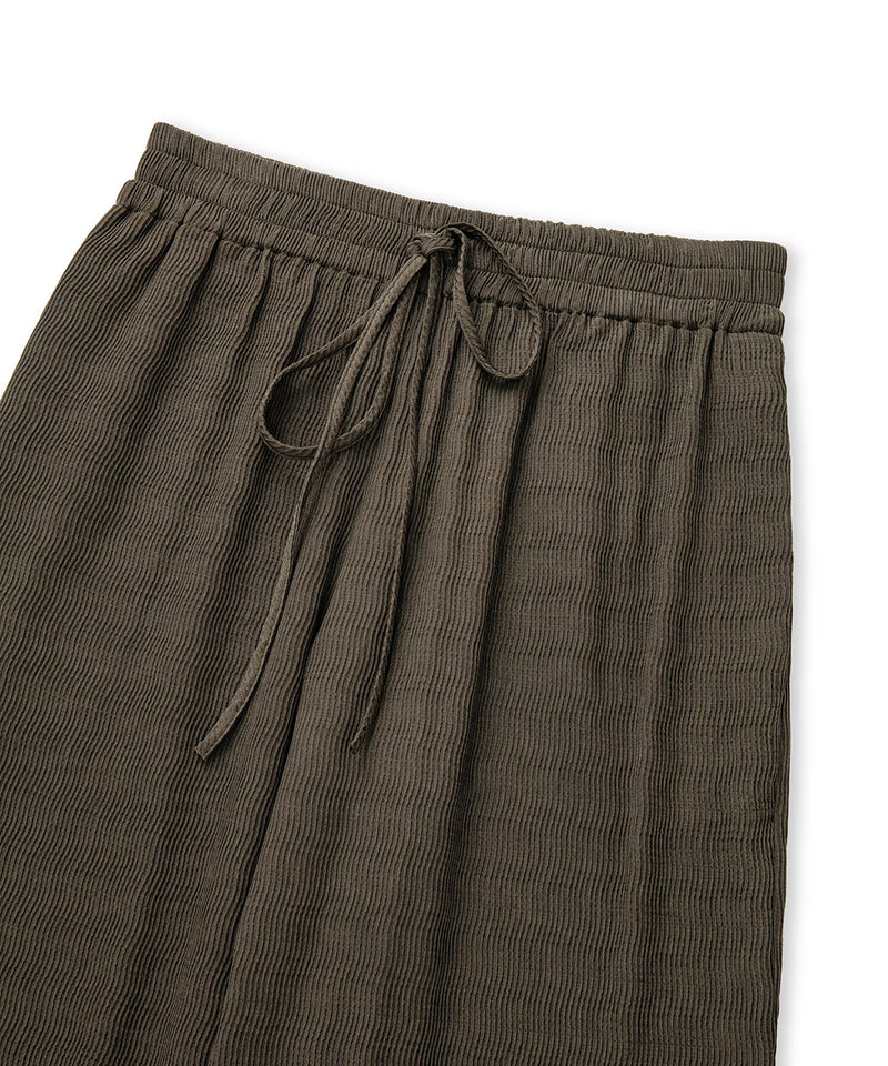 Ipekyol Elastic Waist Textured Trousers Khaki