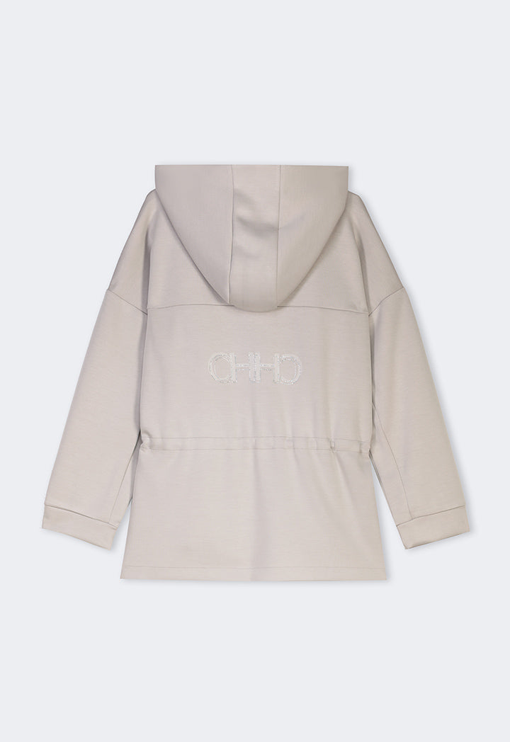 Choice Solid Relaxed Fit Drop Shoulder Jacket Grey
