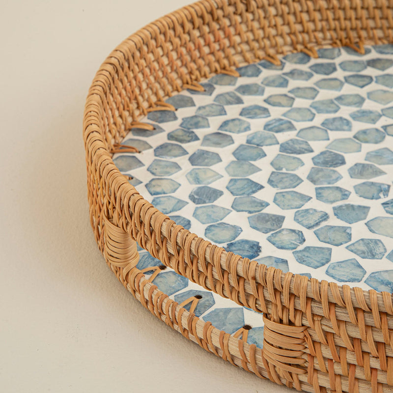 Chakra Hanoi Decorative Tray 37 Cm White
