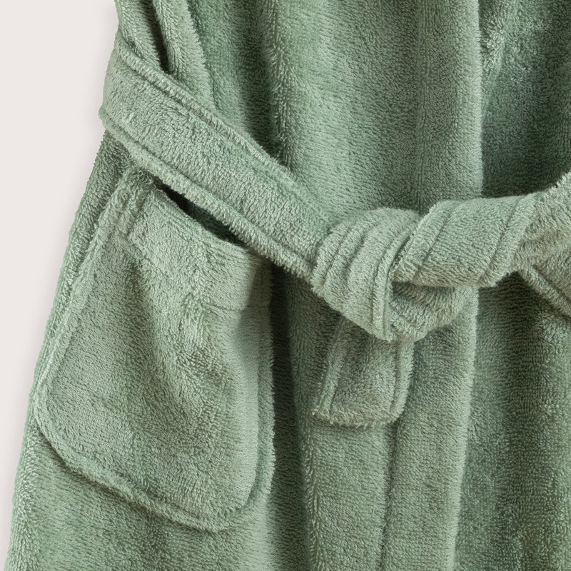 Chakra Frog Hood Bathrobe Green