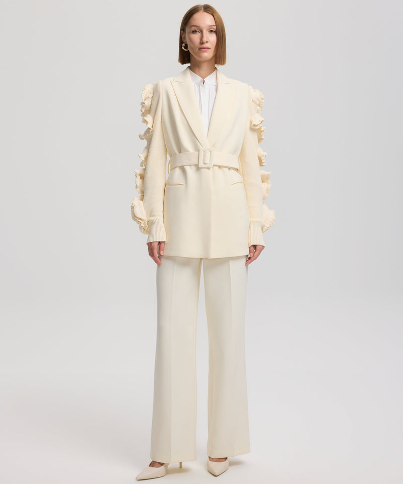 Ipekyol Sleeve Detailed Belted Jacket Off White