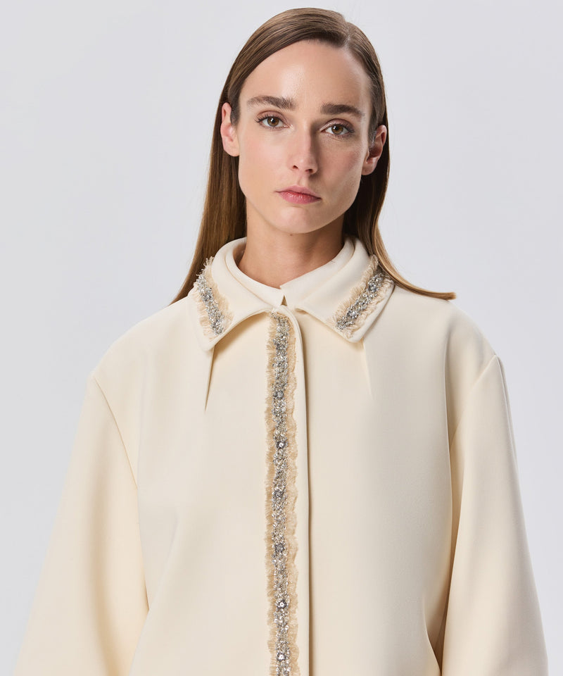 Machka Stone-Embellished Jacket Off White