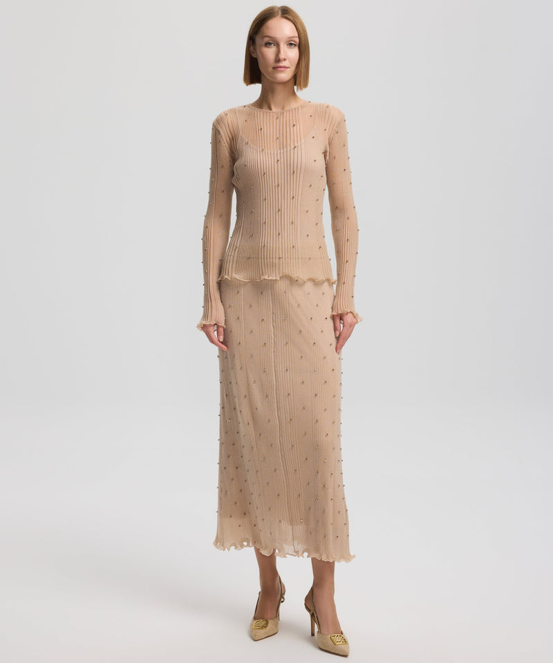 Ipekyol Embellished Detail Knit Skirt Gold