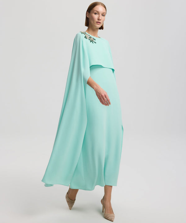 Ipekyol Cape-Effect Dress With Embellishment Mint Green