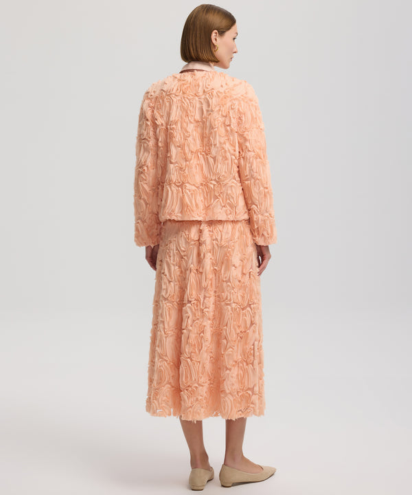 Ipekyol Floral Applique Skirt Salmon