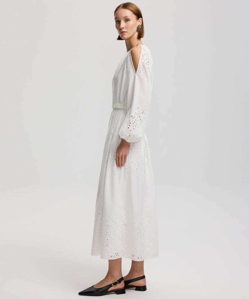 Ipekyol Embroidered Detail Pleated Skirt Off White