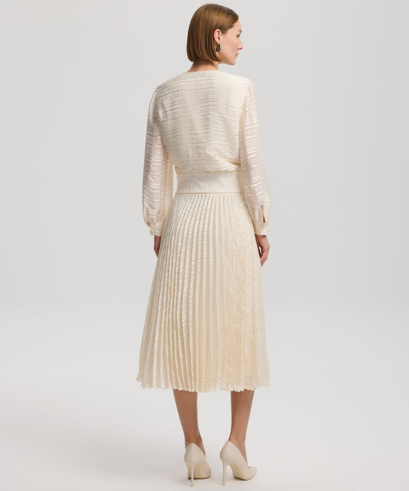 Ipekyol Patterned Pleated Skirt Ecru