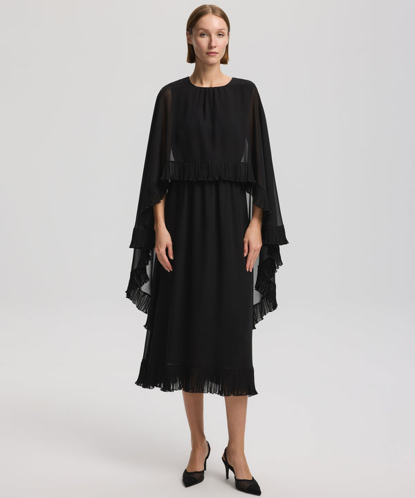 Ipekyol Cape-Effect Dress With Pleat Details Black