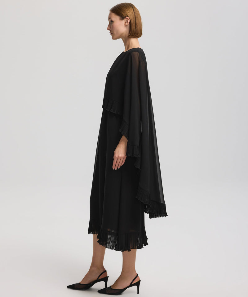 Ipekyol Cape-Effect Dress With Pleat Details Black