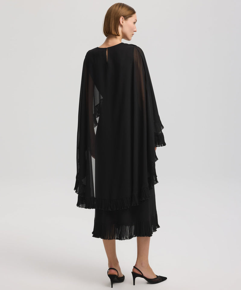 Ipekyol Cape-Effect Dress With Pleat Details Black