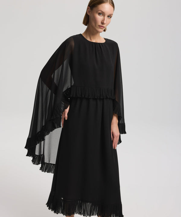 Ipekyol Cape-Effect Dress With Pleat Details Black