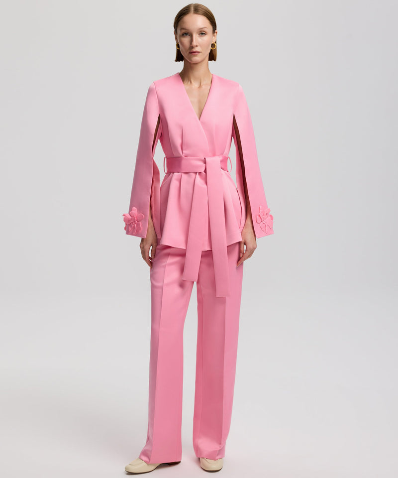 Ipekyol Detailed Sleeve Belted Jacket Pink