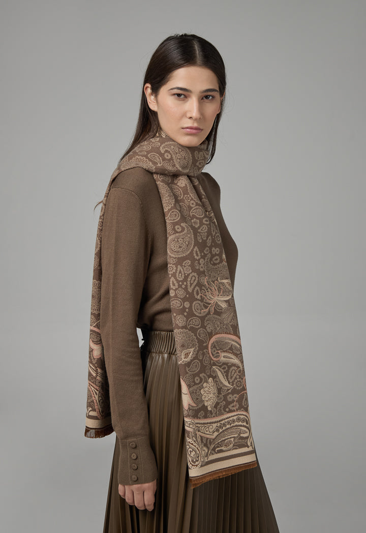 Choice Paisley Pashmina Scarf Beige