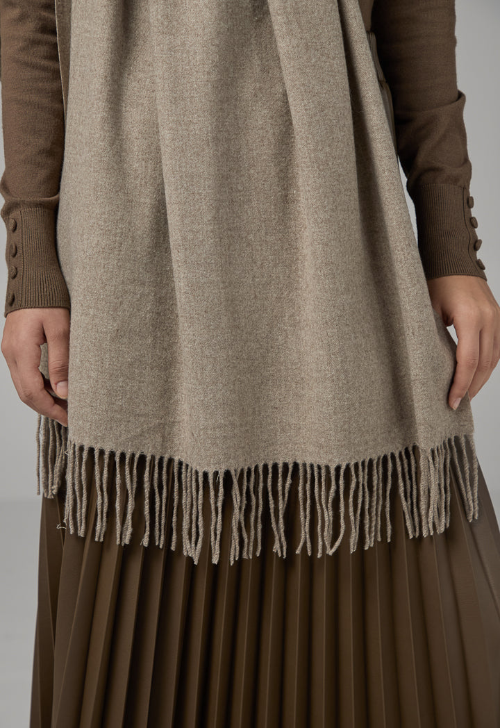 Choice Solid Tussles Winter Scarf Taupe