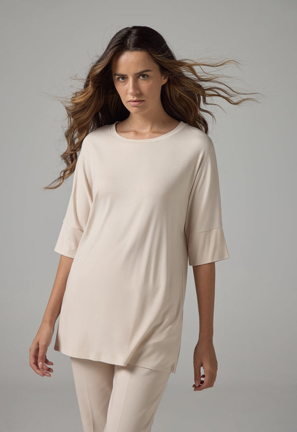 Choice Basic Crew Neck T-Shirt Beige