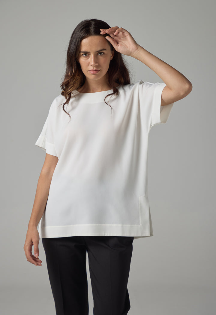 Choice Short Sleeve Basic T-Shirt Off White