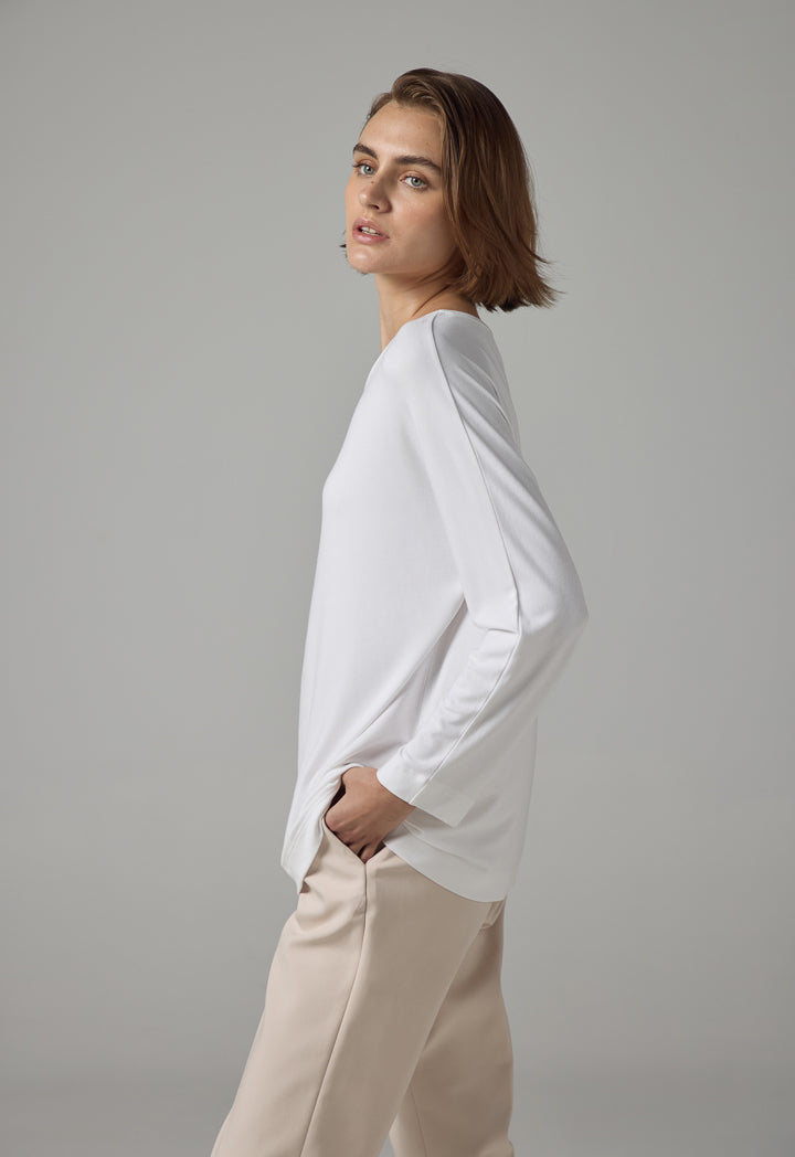 Choice Long Sleeve Basic Top Off White