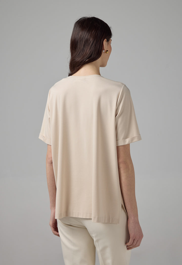 Choice Short Sleeve Basic T-Shirt Beige