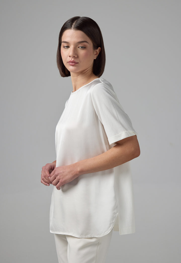 Choice Short Sleeve Basic T-Shirt Off White