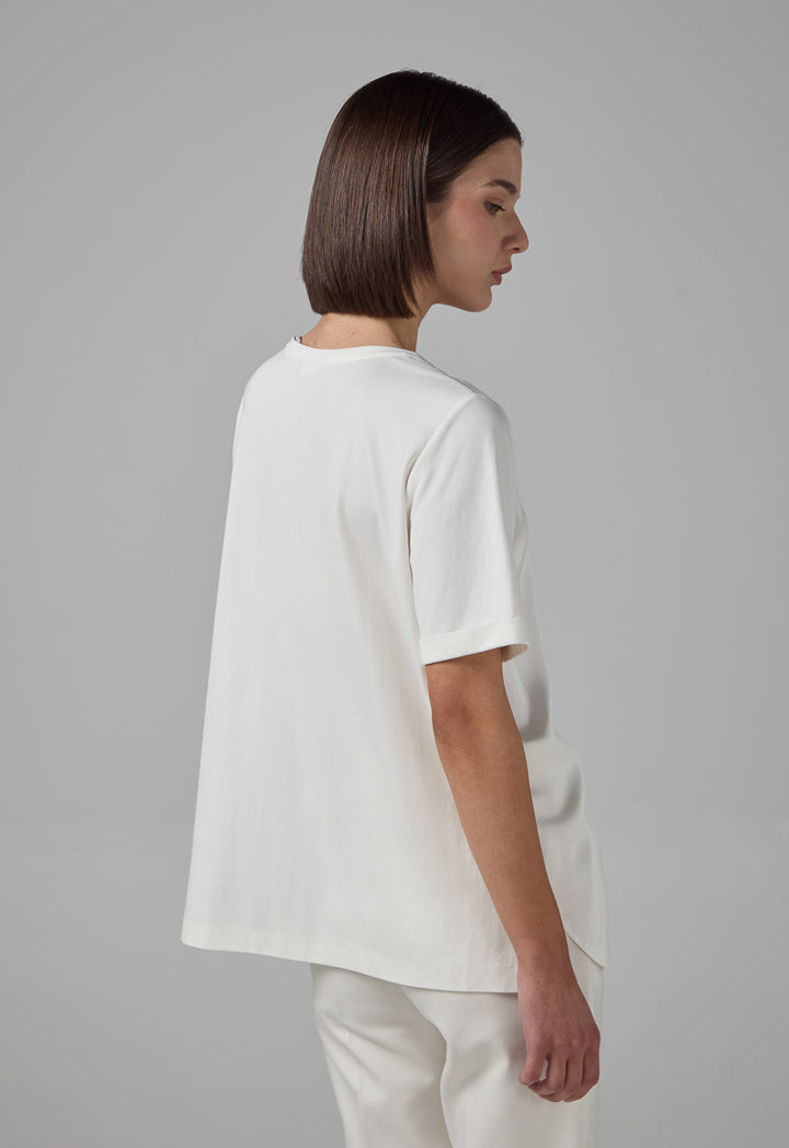 Choice Short Sleeve Basic T-Shirt Off White