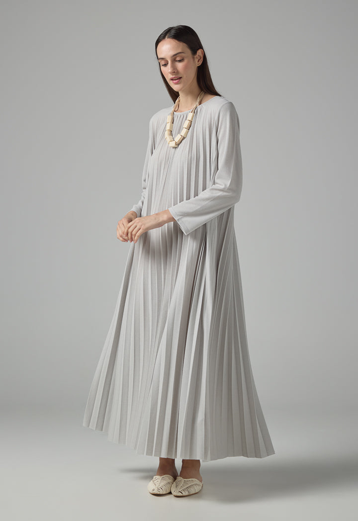 Choice Pleated Maxi Dress Grey