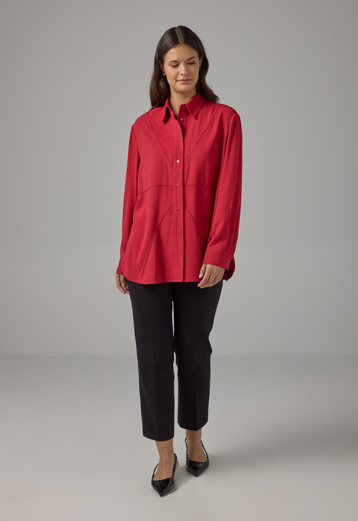 Choice Solid Regular Fit Shirt Red