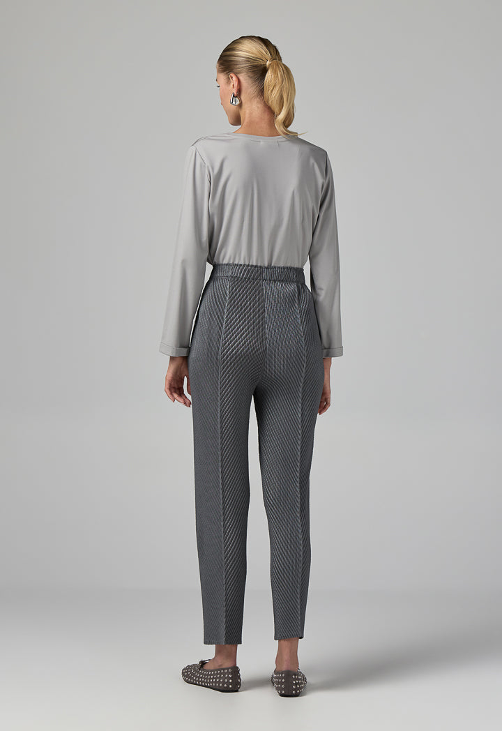 Choice Straight Cut Pleated Trousers Grey