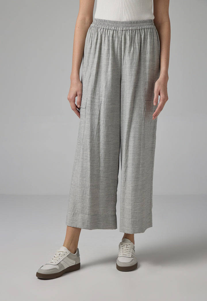 Choice Solid Wide Leg Elasticated Waist Trousers Grey