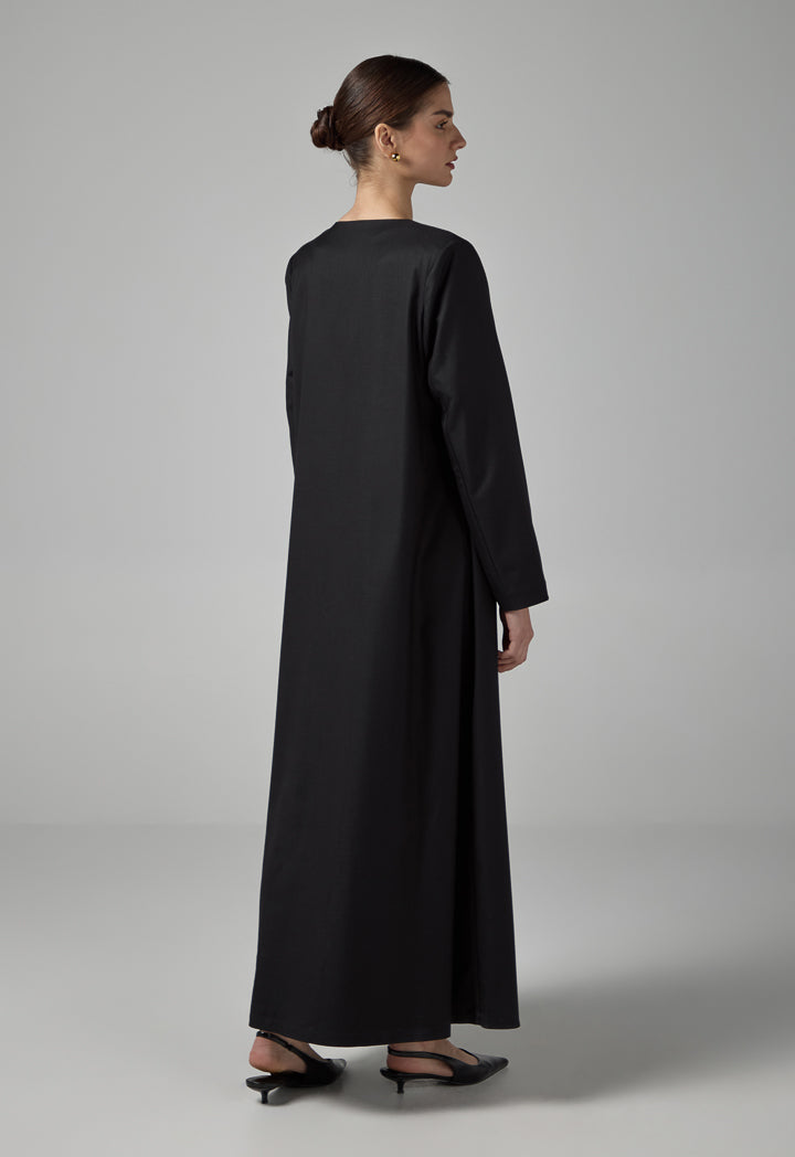 Choice Basic Two Layers Style Maxi Abaya Black