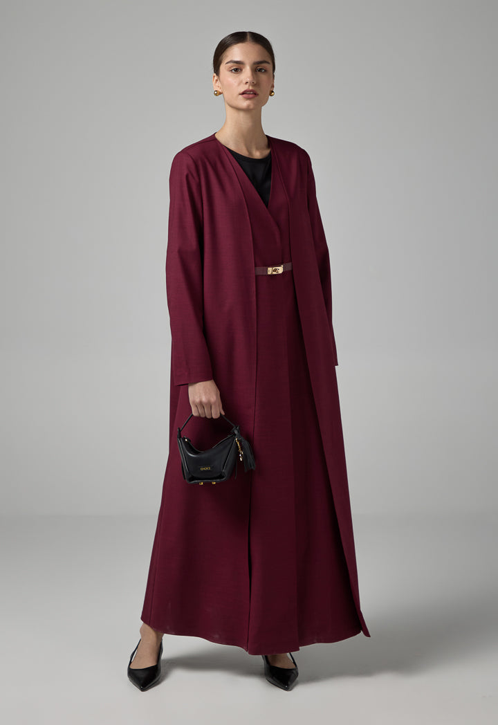 Choice Basic Two Layers Style Maxi Abaya Burgundy