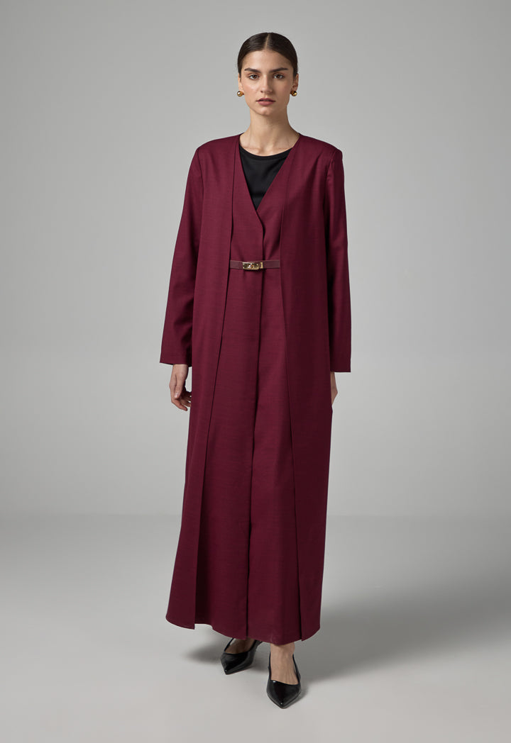 Choice Basic Two Layers Style Maxi Abaya Burgundy