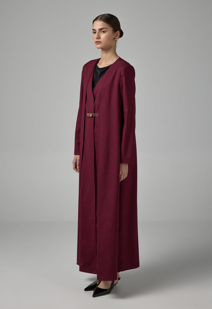 Choice Basic Two Layers Style Maxi Abaya Burgundy