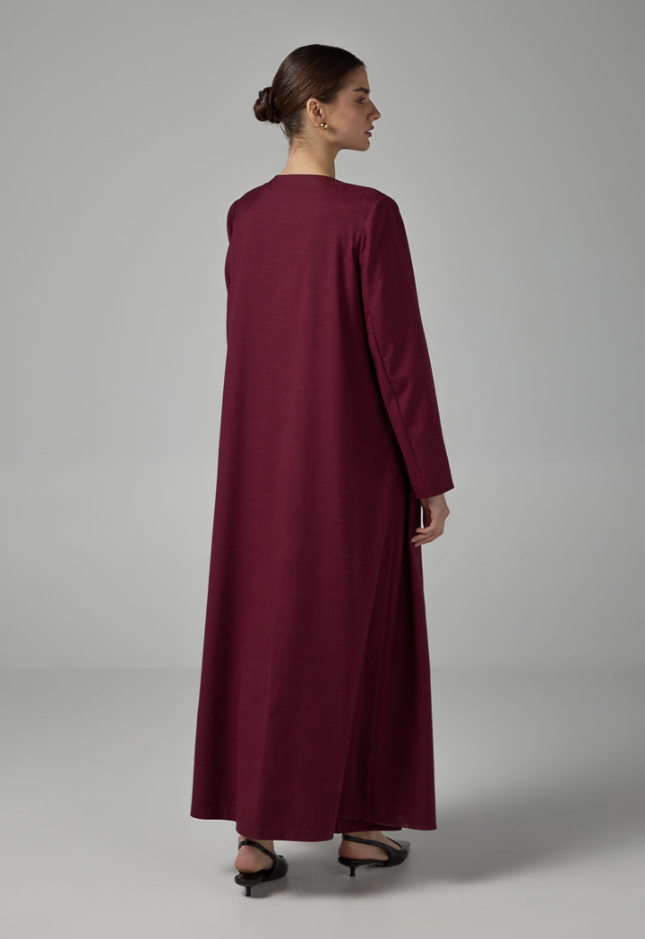 Choice Basic Two Layers Style Maxi Abaya Burgundy