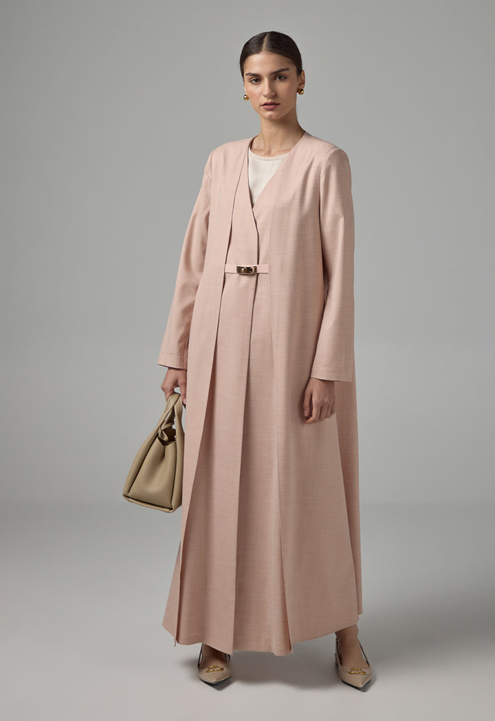 Choice Basic Two Layers Style Maxi Abaya Pink