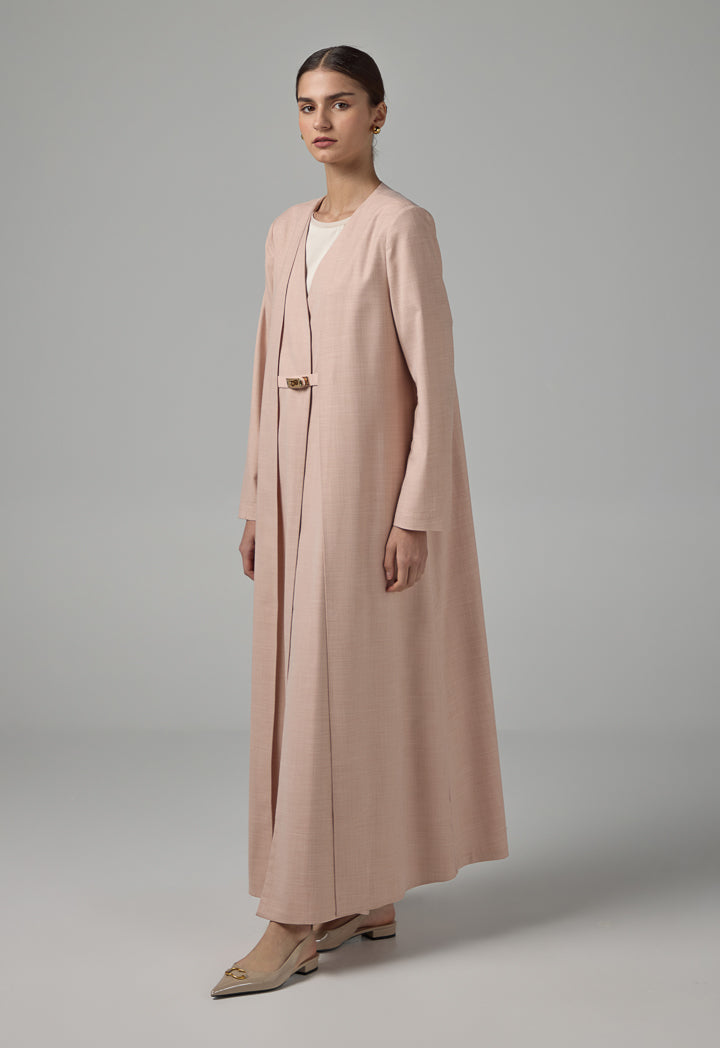 Choice Basic Two Layers Style Maxi Abaya Pink