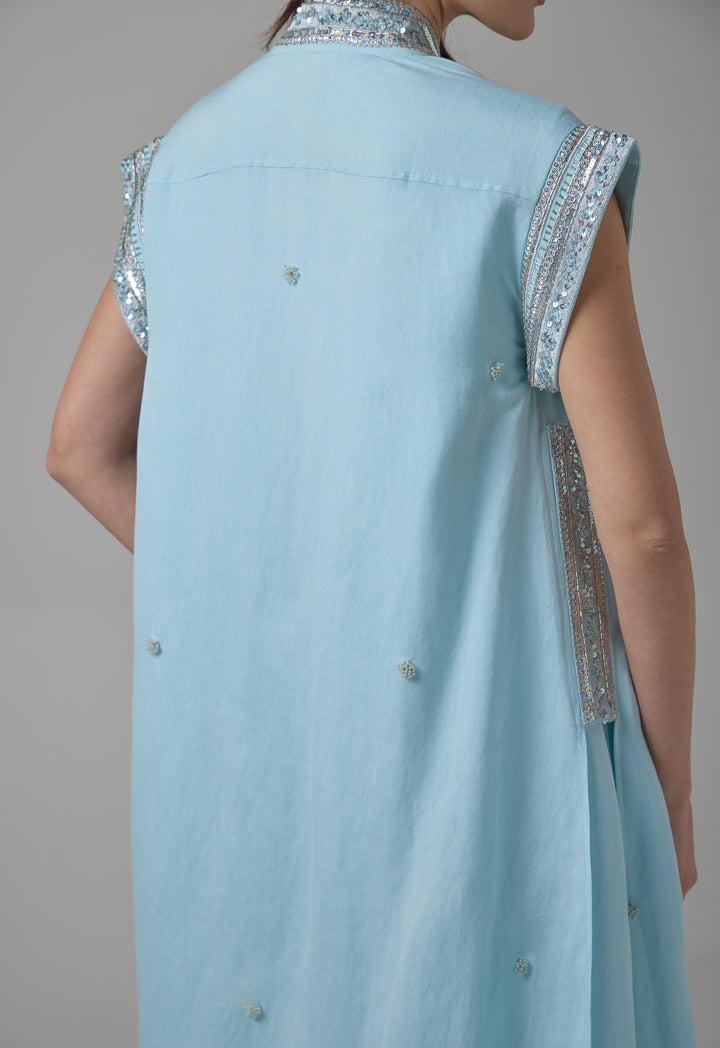 Choice Cap Sleeves Sequin Maxi Abaya Mint