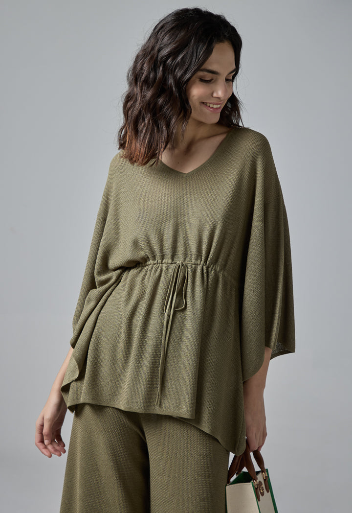 Choice Knitted Oversized Lurex Blouse Taupe