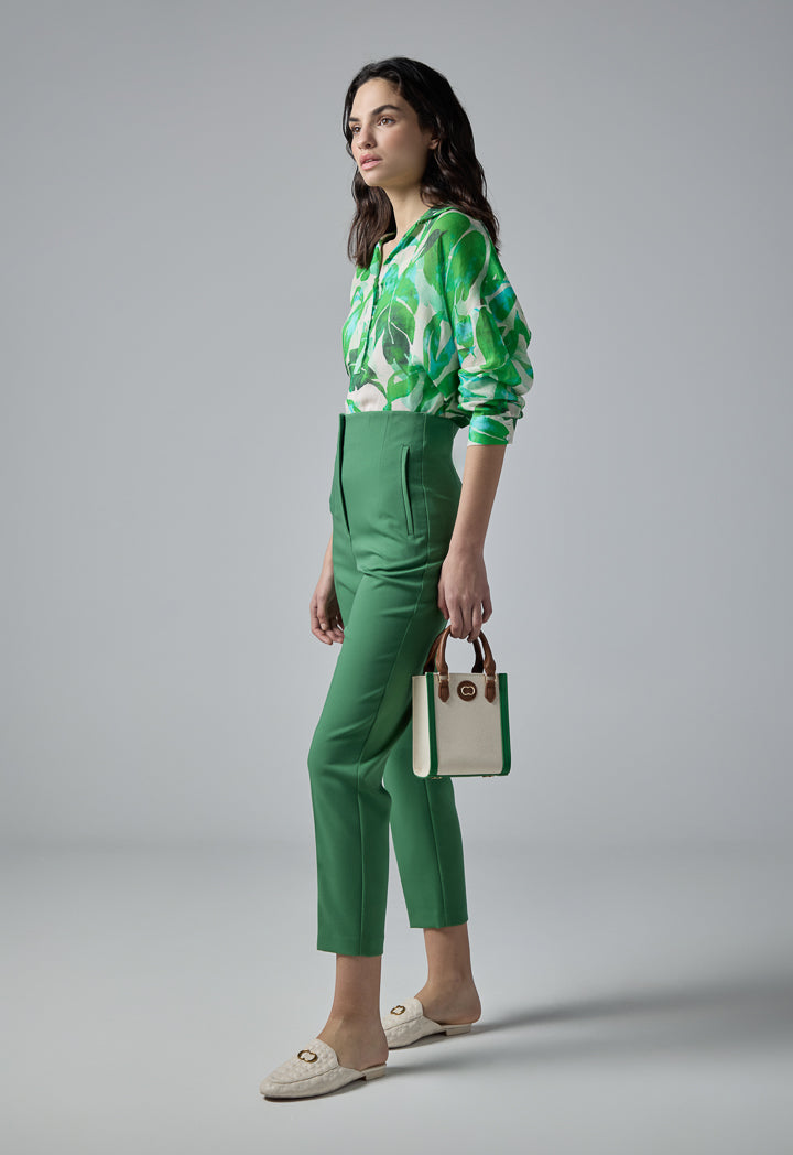 Choice Straight Leg Basic Trousers Green