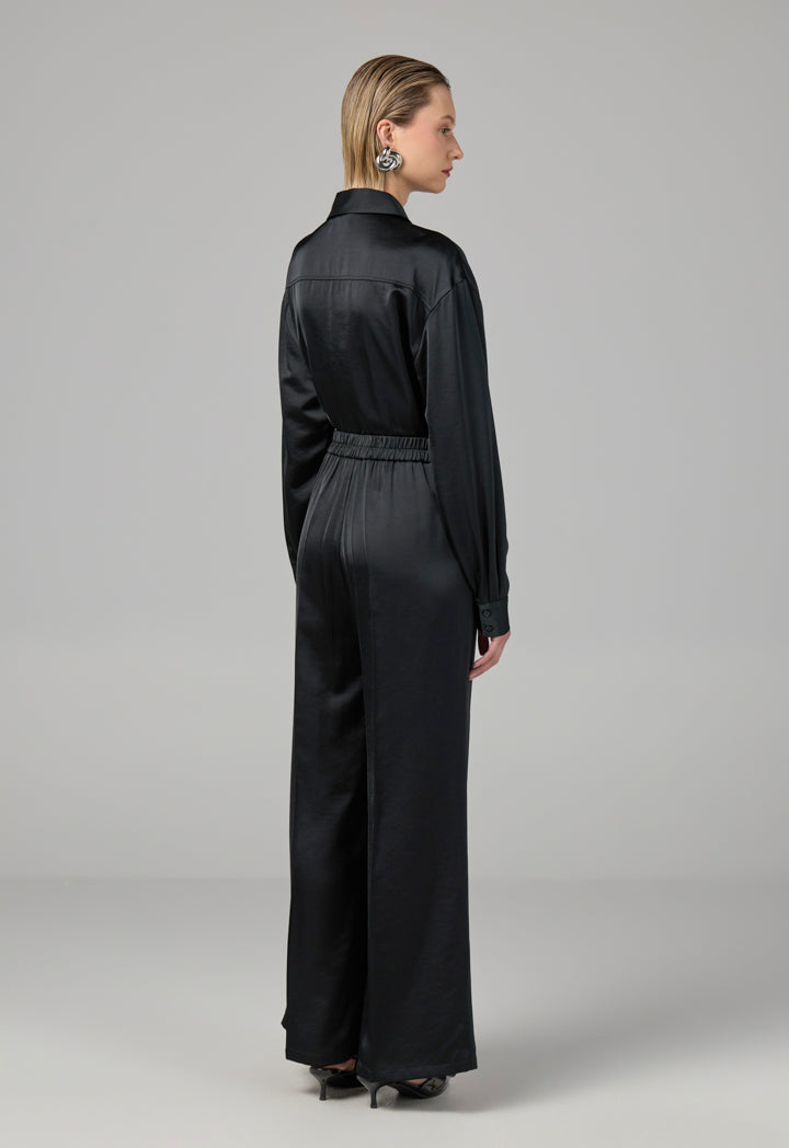 Choice Basic Wide Leg Trousers Black