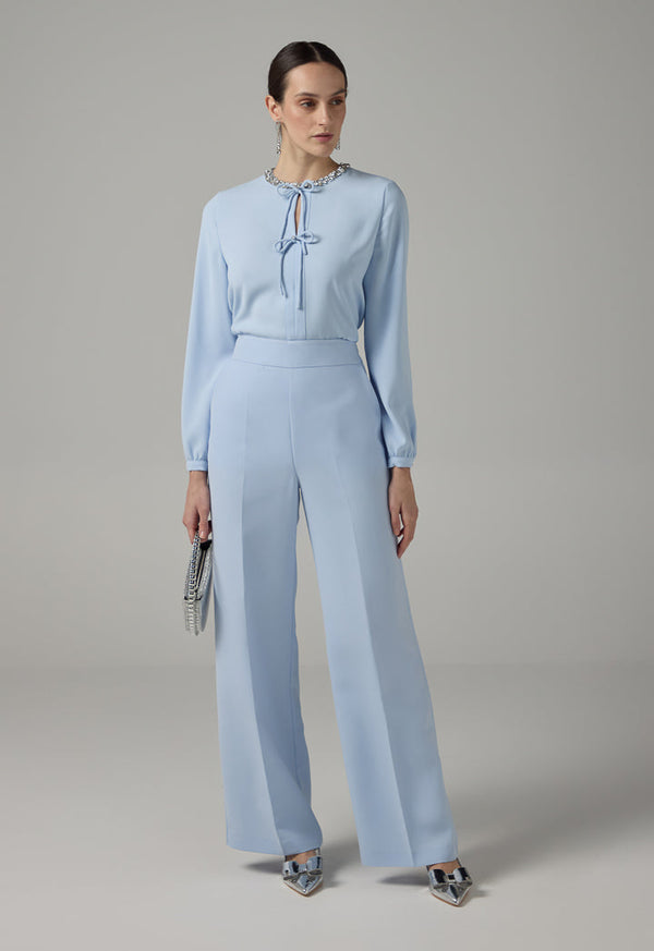 Choice Basic Wide Leg Trousers Blue