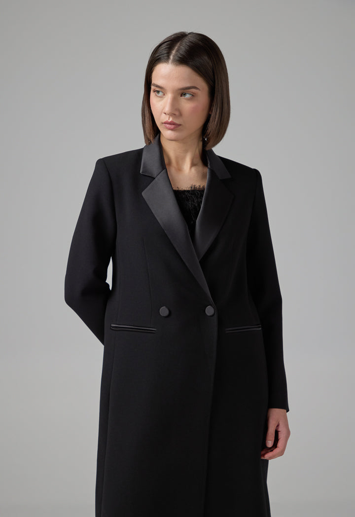Choice Solid Front Pockets Jacket Black
