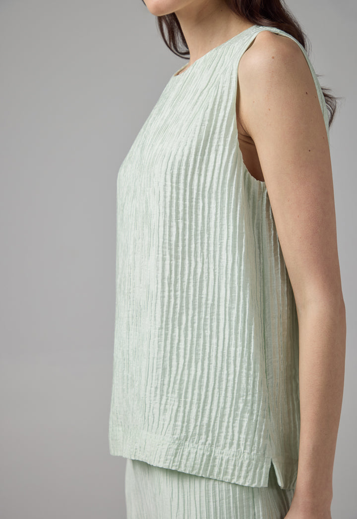 Choice Sleeveless Textured Top Mint