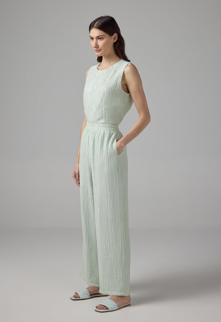 Choice Elasticated Waist Straight Cut Trousers Mint