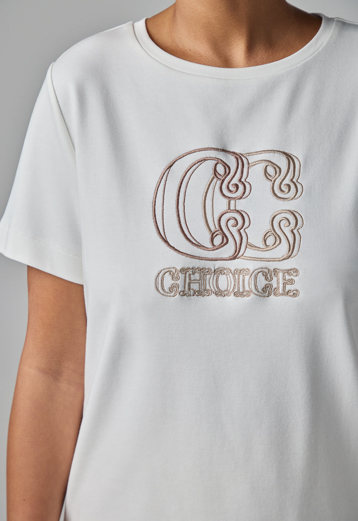 Choice Logo Printed Top Off White