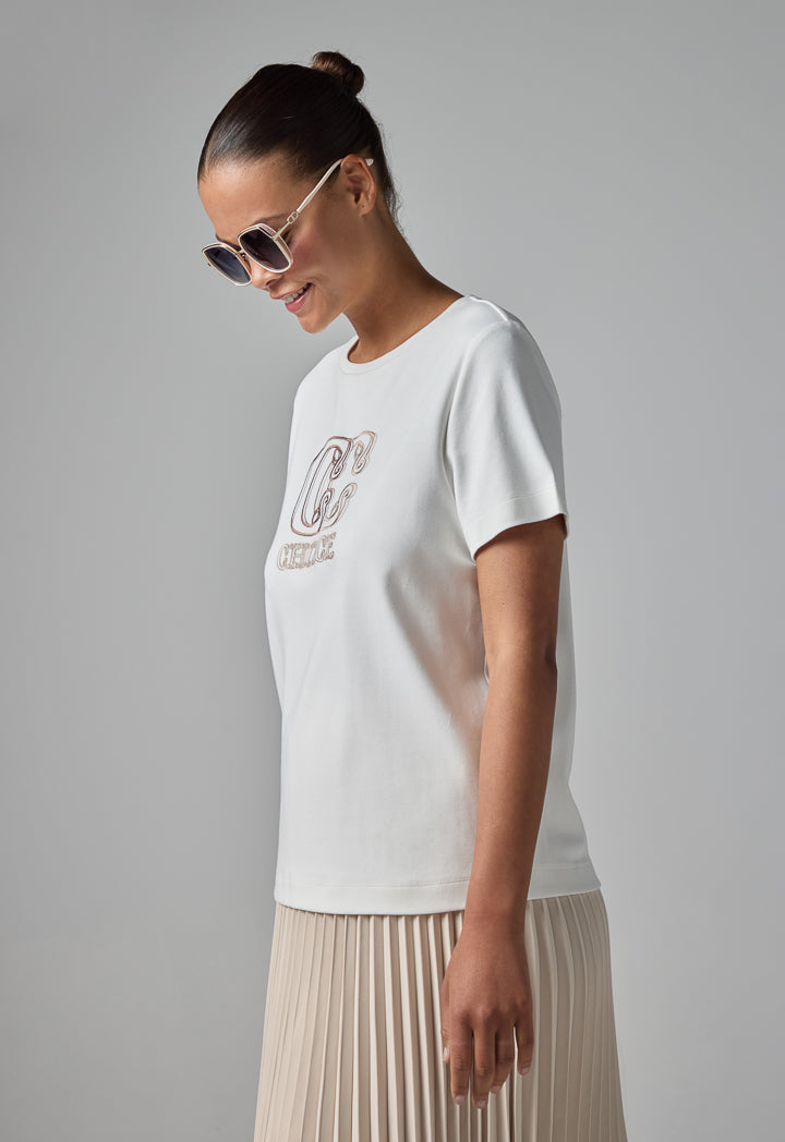 Choice Logo Printed Top Off White